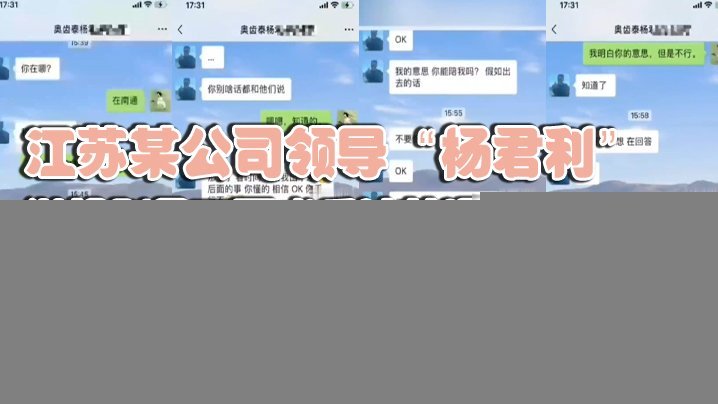 江苏某公司领导“杨君利”潜规则员工不成反被其曝光老少通吃